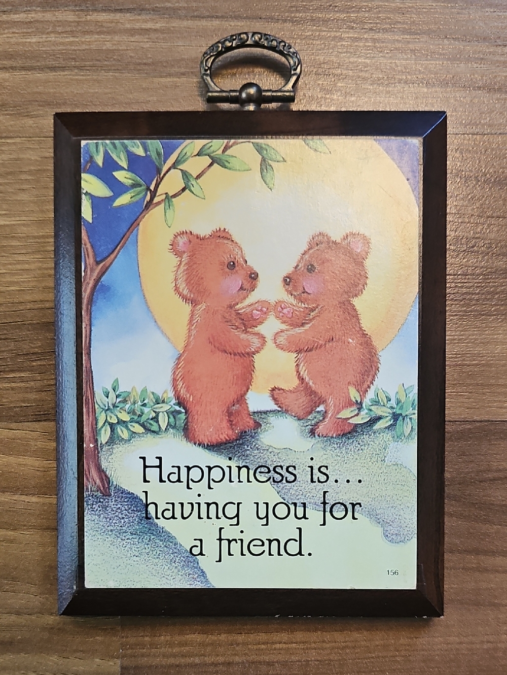 Vintage Paula-Cutes Bear Wall Plaque "Happiness is having you for a friend" 1988